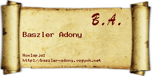 Baszler Adony névjegykártya